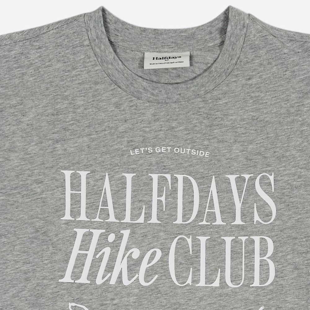 Halfdays Hike Club T Shirt Womens Small Gray Graphic Tee Short Sleeve‎ New
